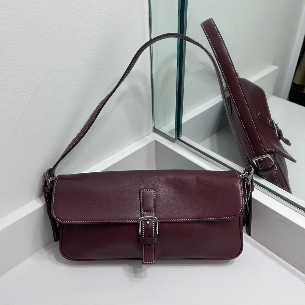 Vintage Coach 7784 Hamptons East West Wine Shoulder Bag Y2K - Picture 1 of 9